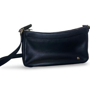 Etienne Aigner Black Leather Shoulder Bag